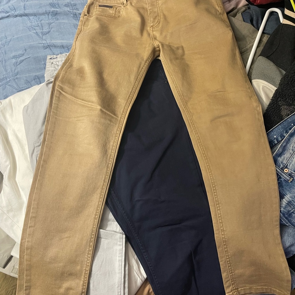 Denim&Co Tan Chino Pants - Straight Fit